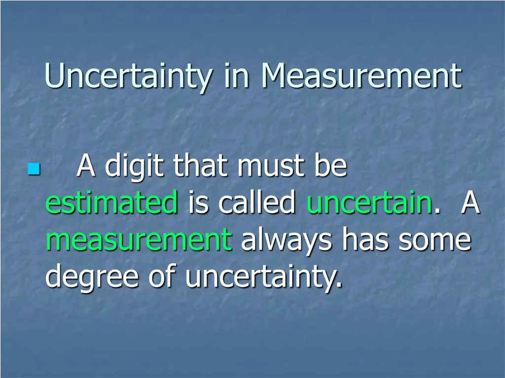 uncertainty in measurement