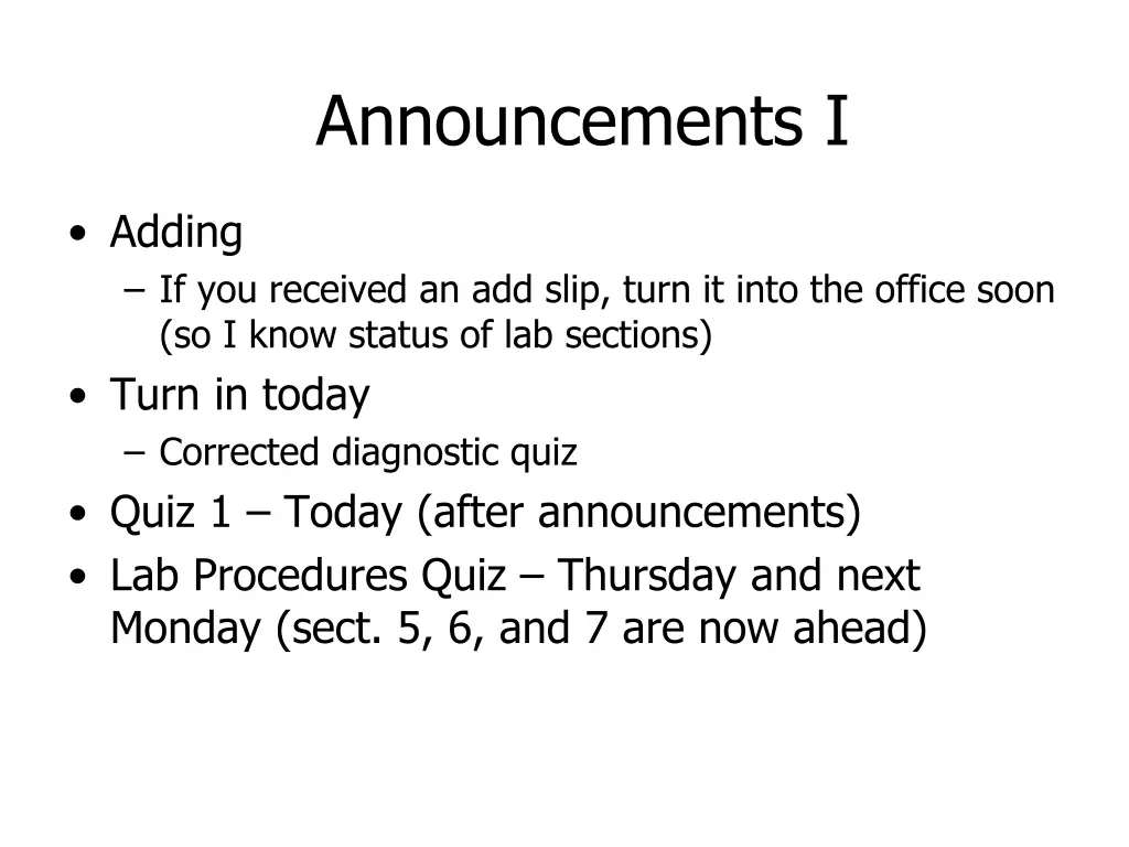 announcements i