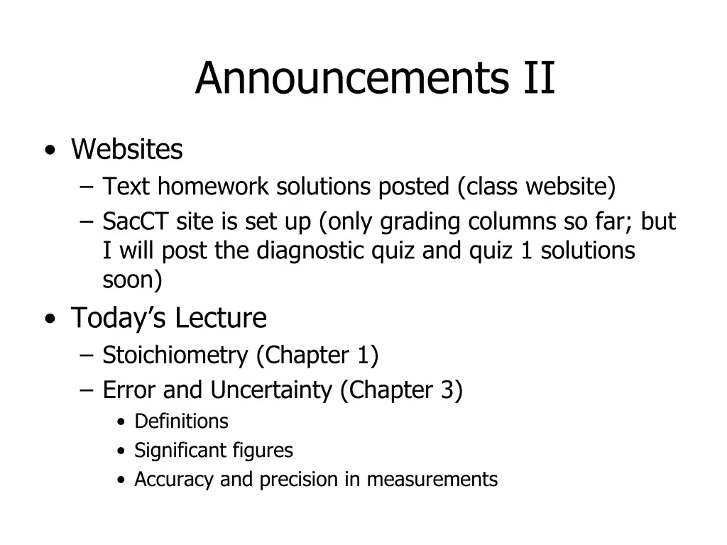 announcements ii