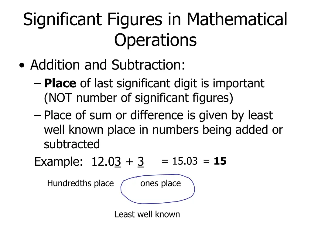 significant figures in mathematical operations