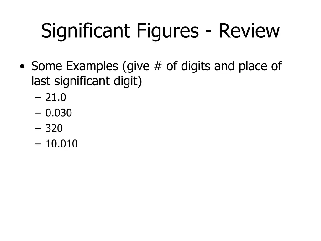 significant figures review