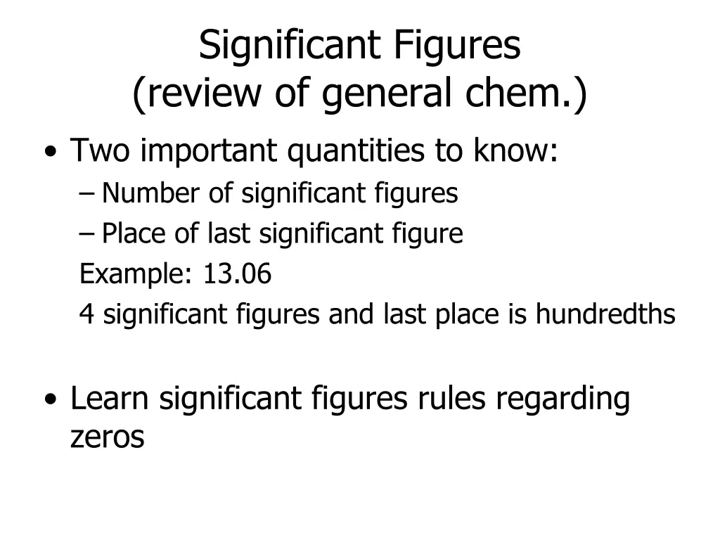 significant figures review of general chem