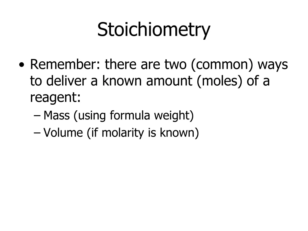 stoichiometry 2