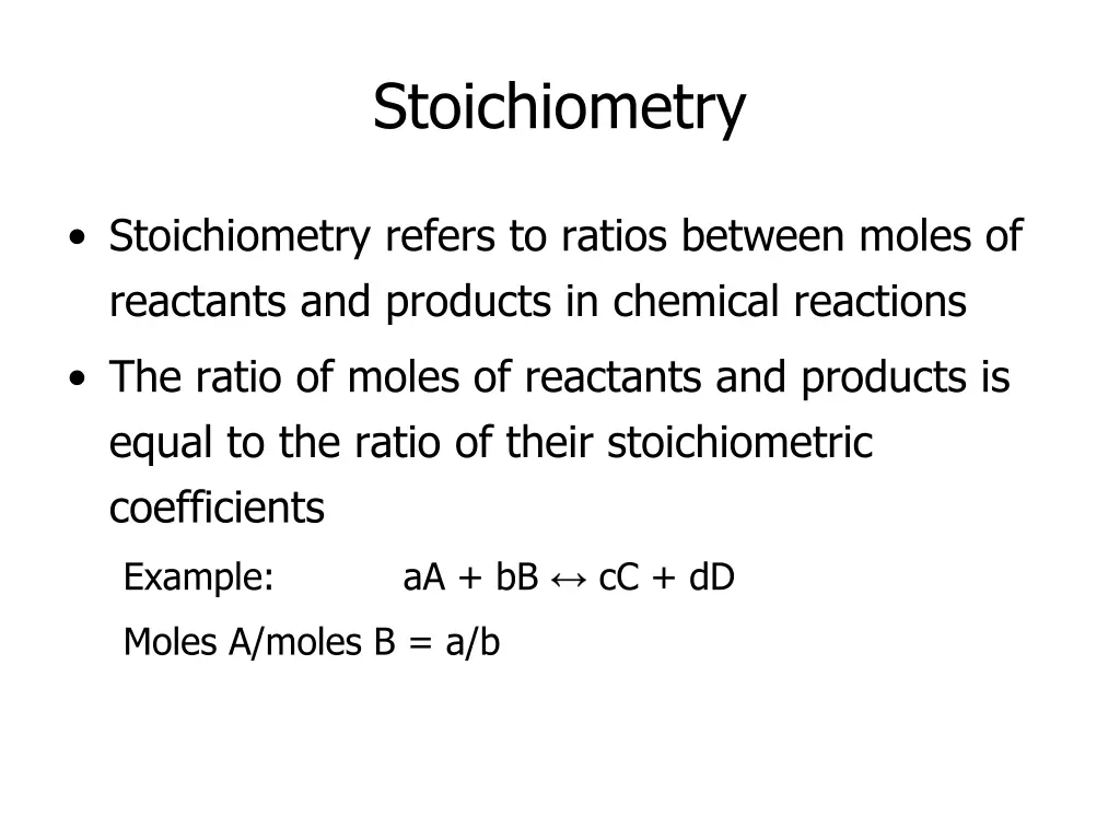 stoichiometry