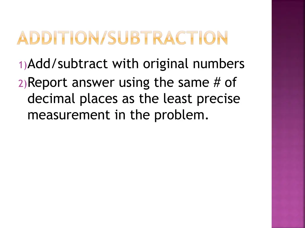 addition subtraction