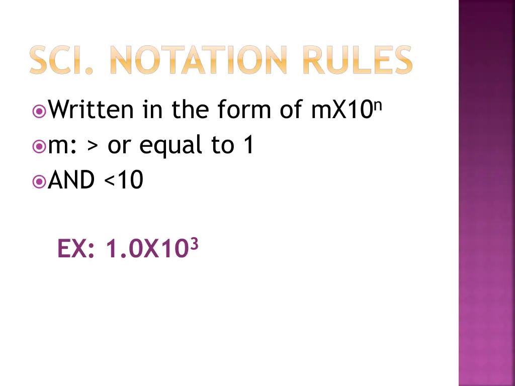 sci notation rules