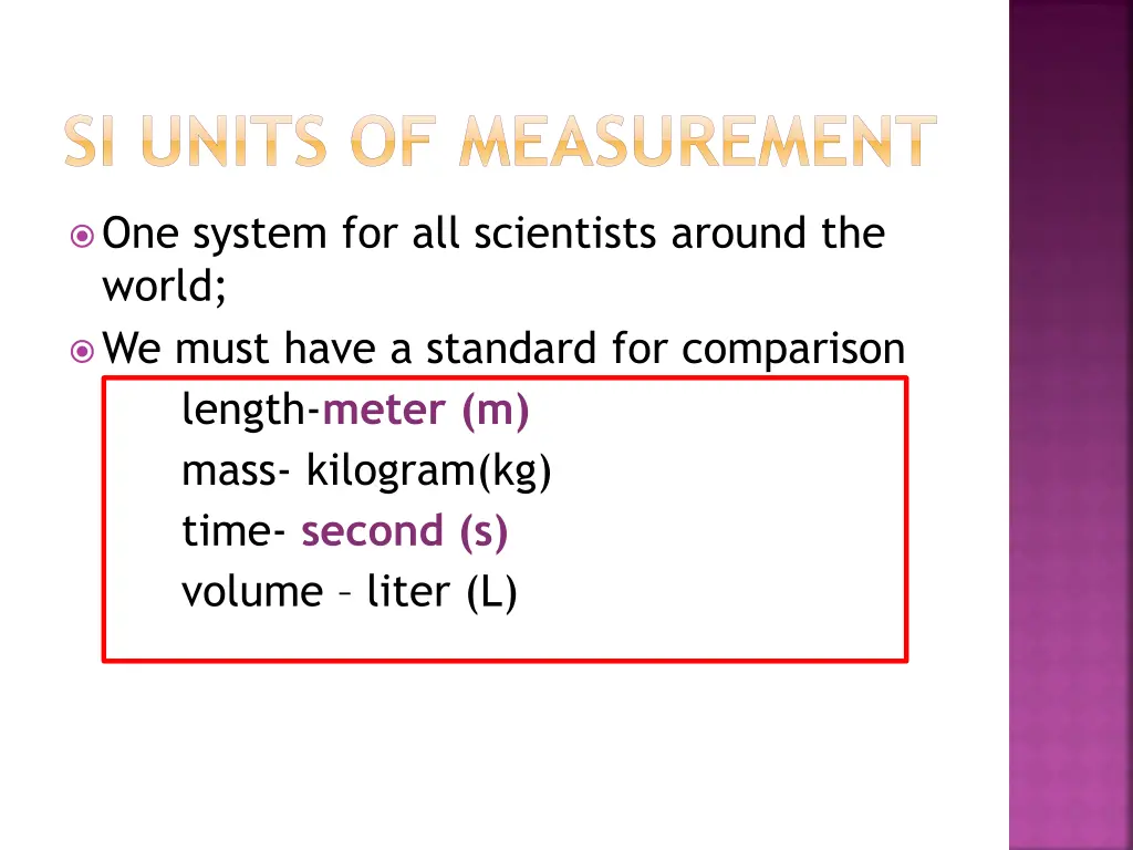si units of measurement