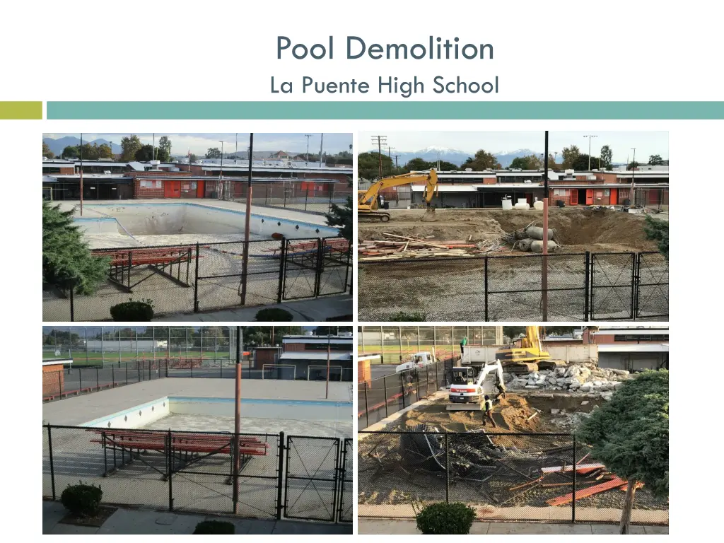 pool demolition la puente high school