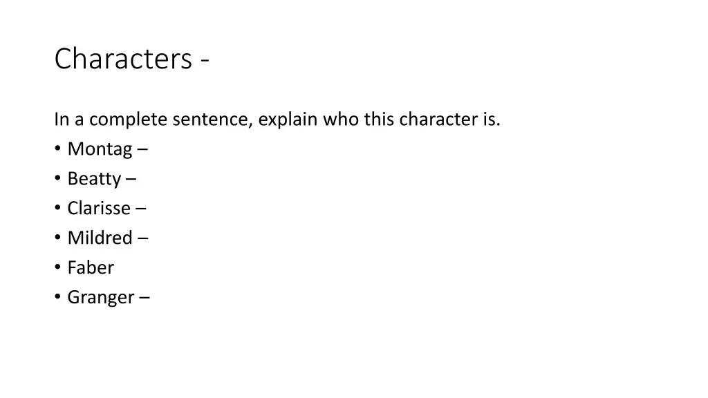 characters