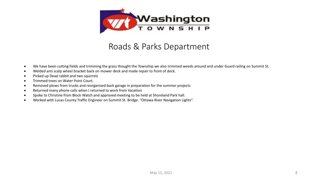 roads parks department