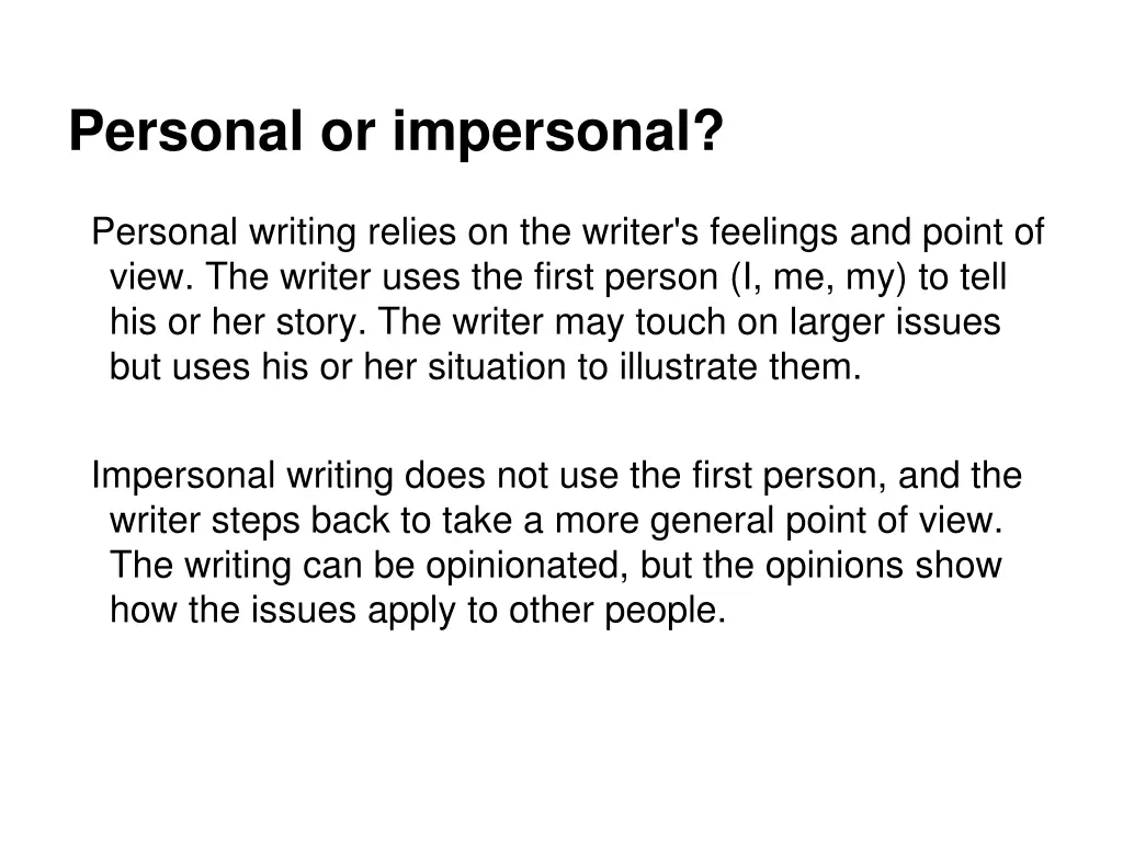 personal or impersonal