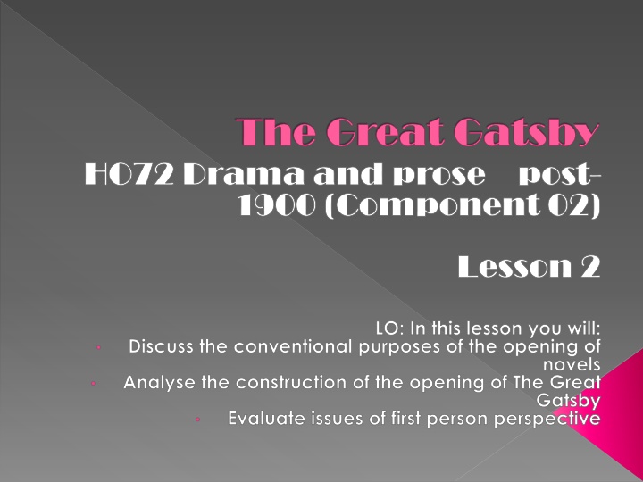 the great gatsby ho72 drama and prose post ho72
