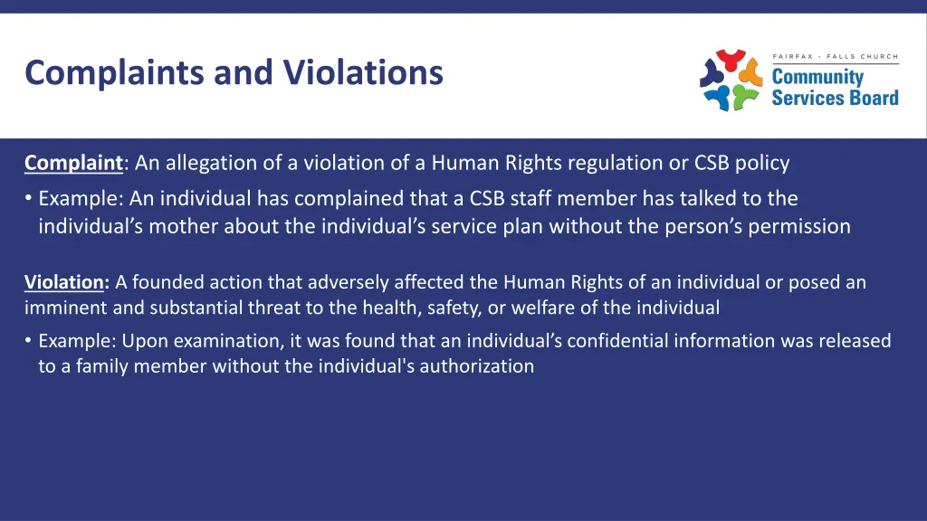 complaints and violations