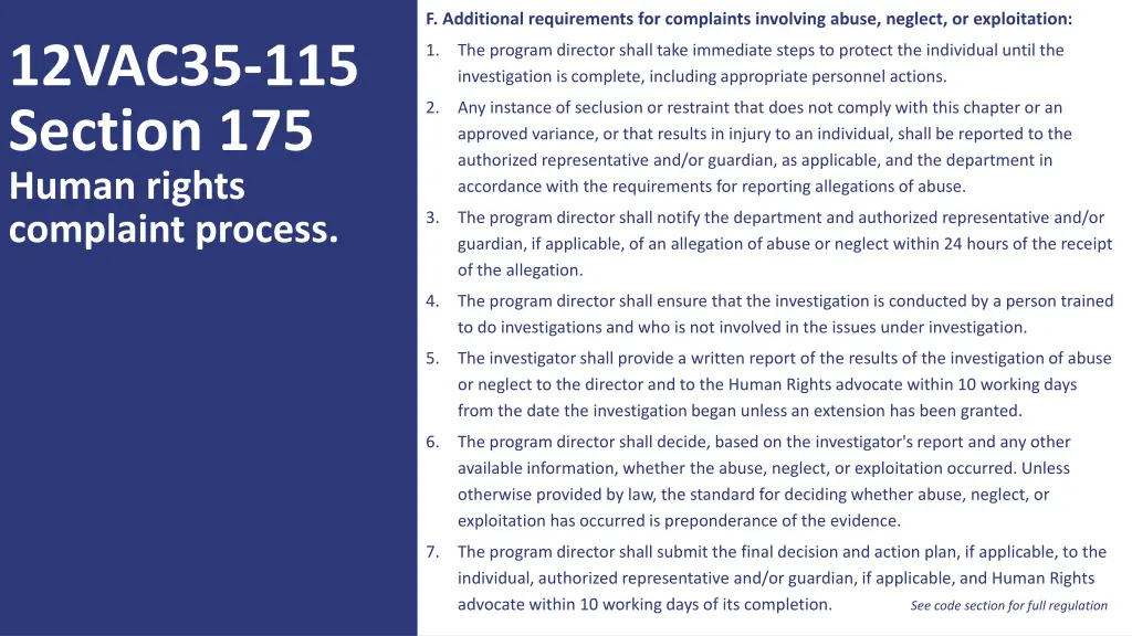 f additional requirements for complaints
