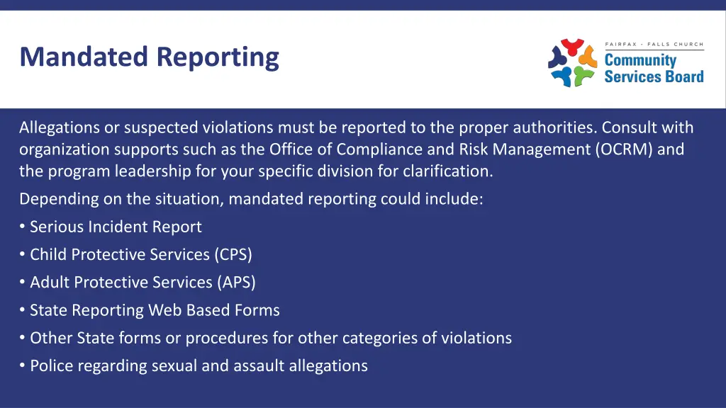 mandated reporting