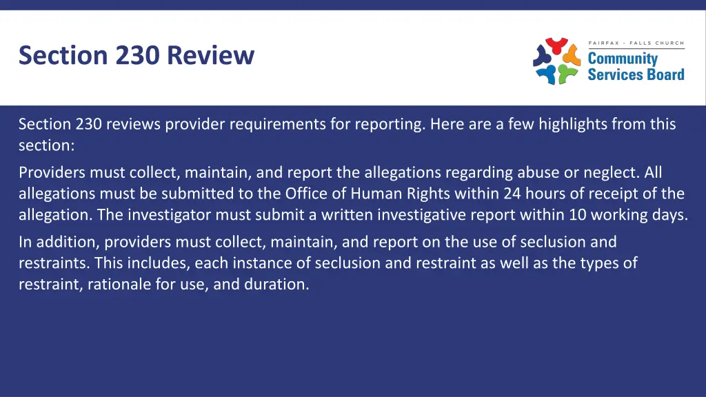 section 230 review