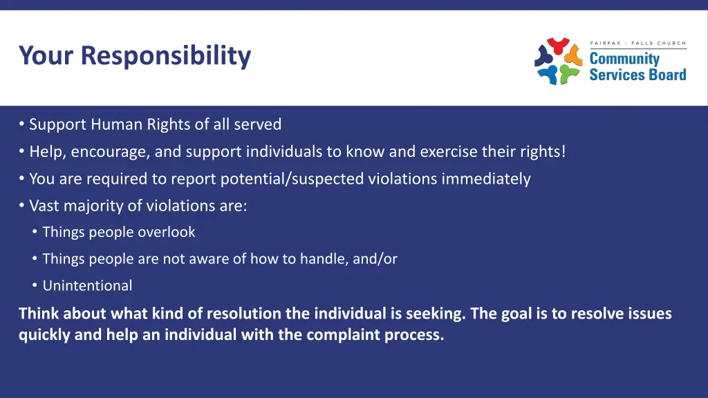 your responsibility
