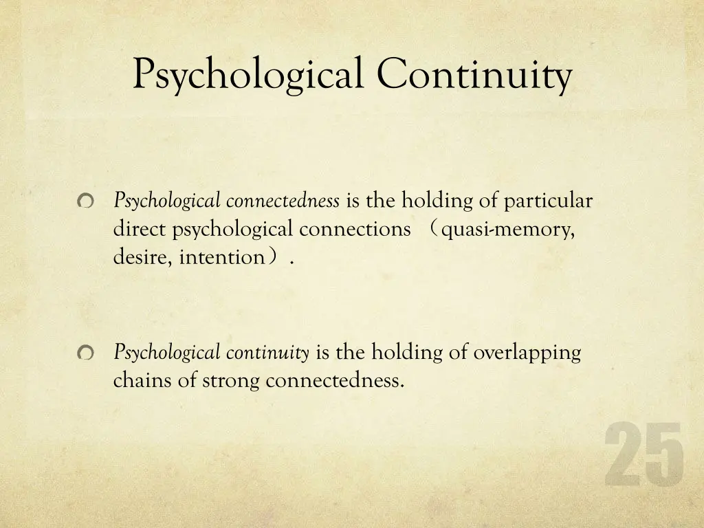 psychological continuity