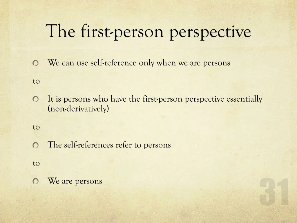 the first person perspective
