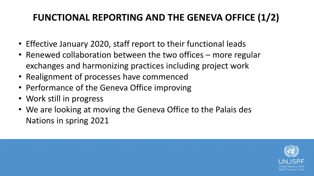 functional reporting and the geneva office 1 2
