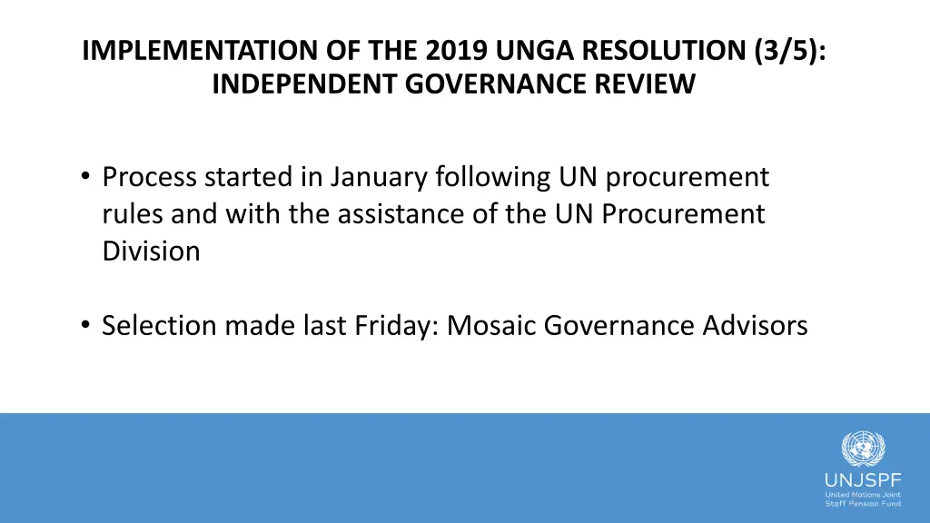implementation of the 2019 unga resolution 2