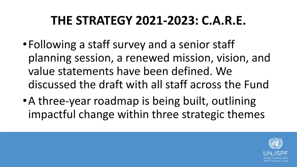 the strategy 2021 2023 c a r e