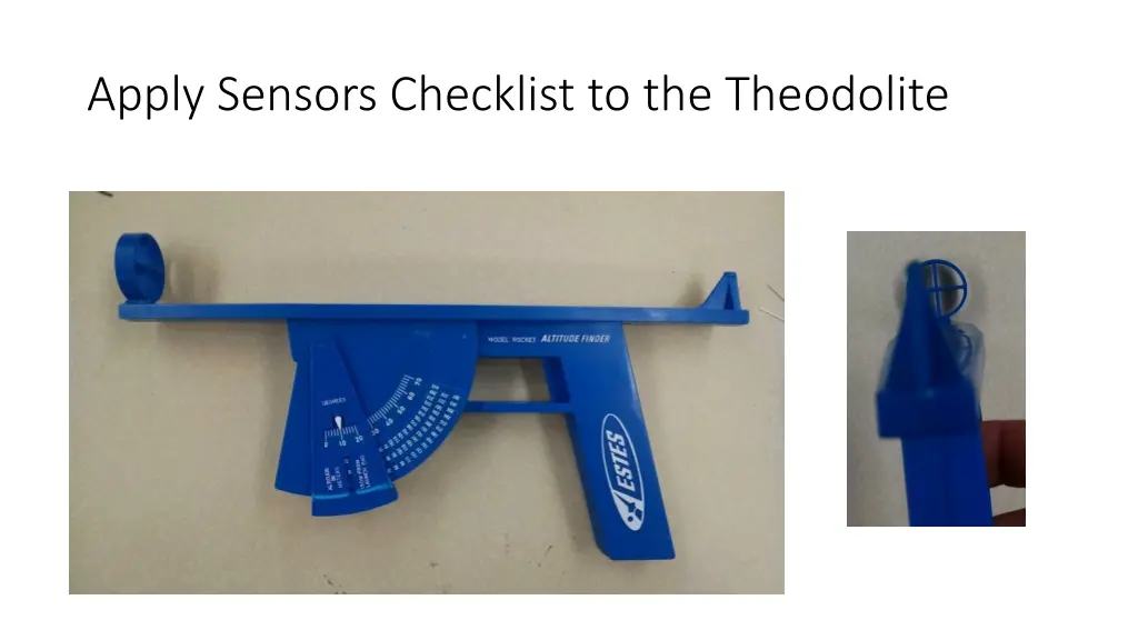apply sensors checklist to the theodolite