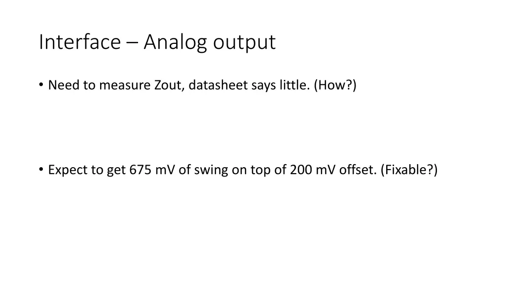 interface analog output