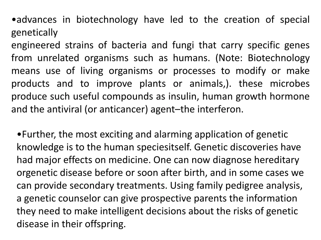 advances in biotechnology have