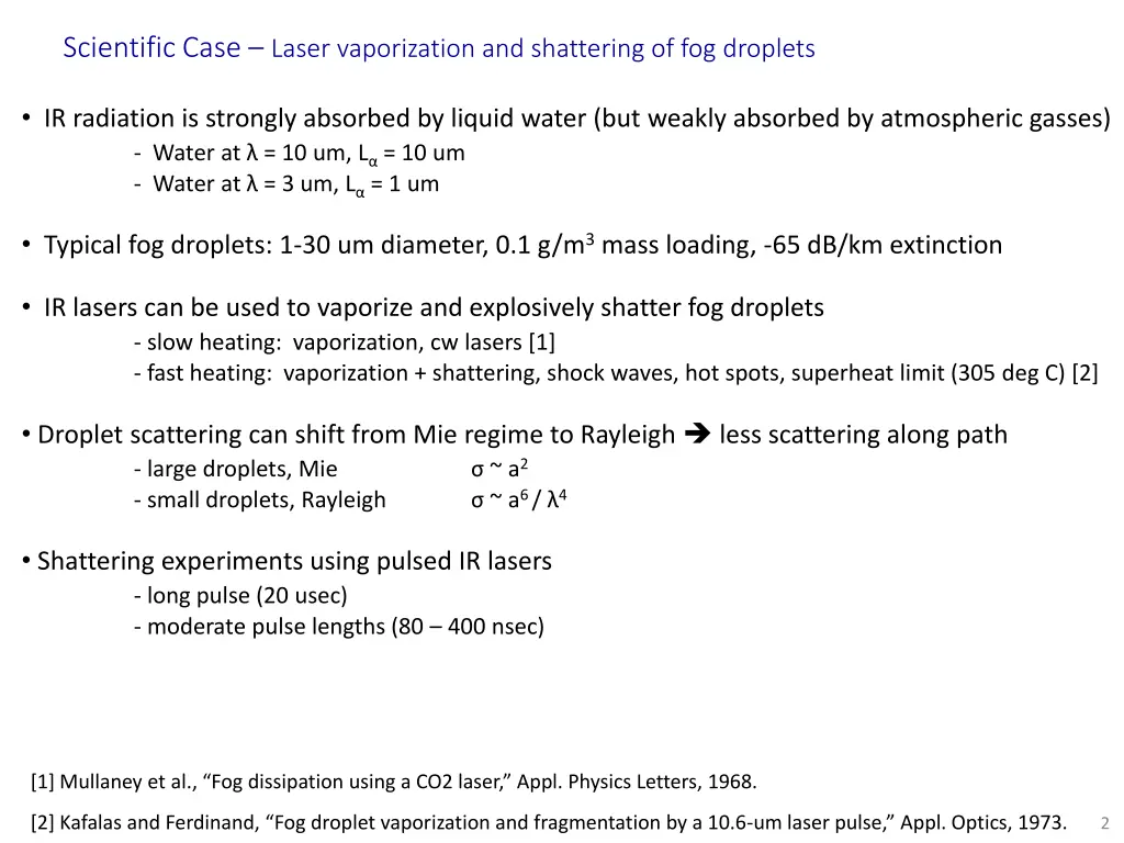 scientific case laser vaporization and shattering