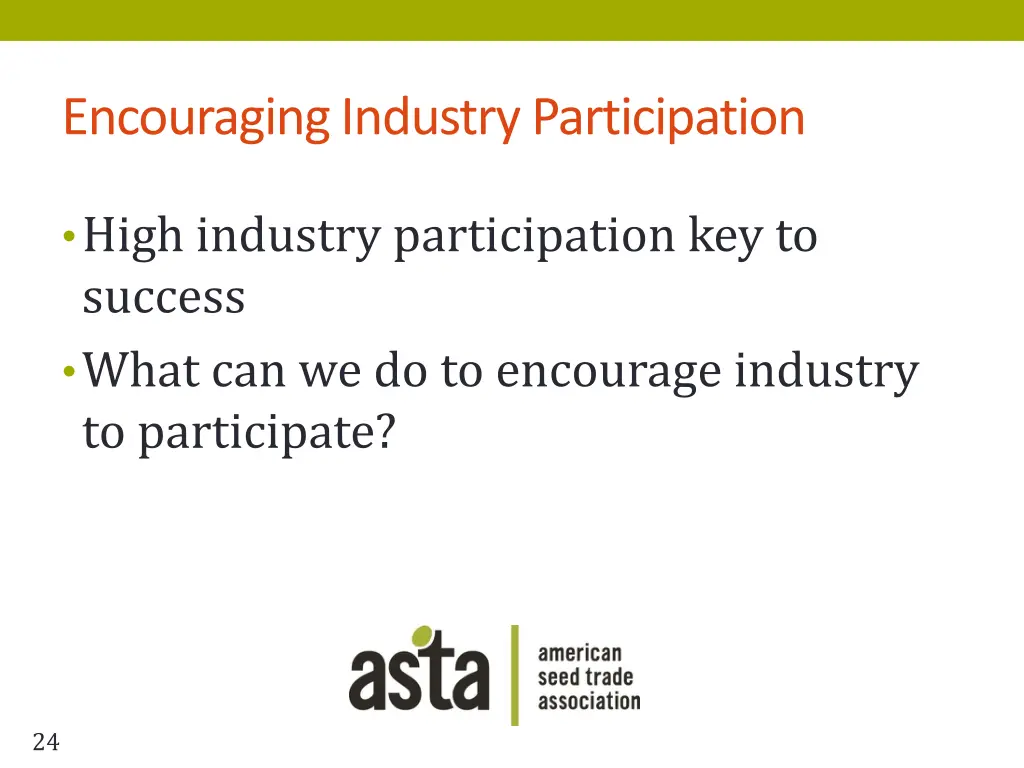 encouraging industry participation