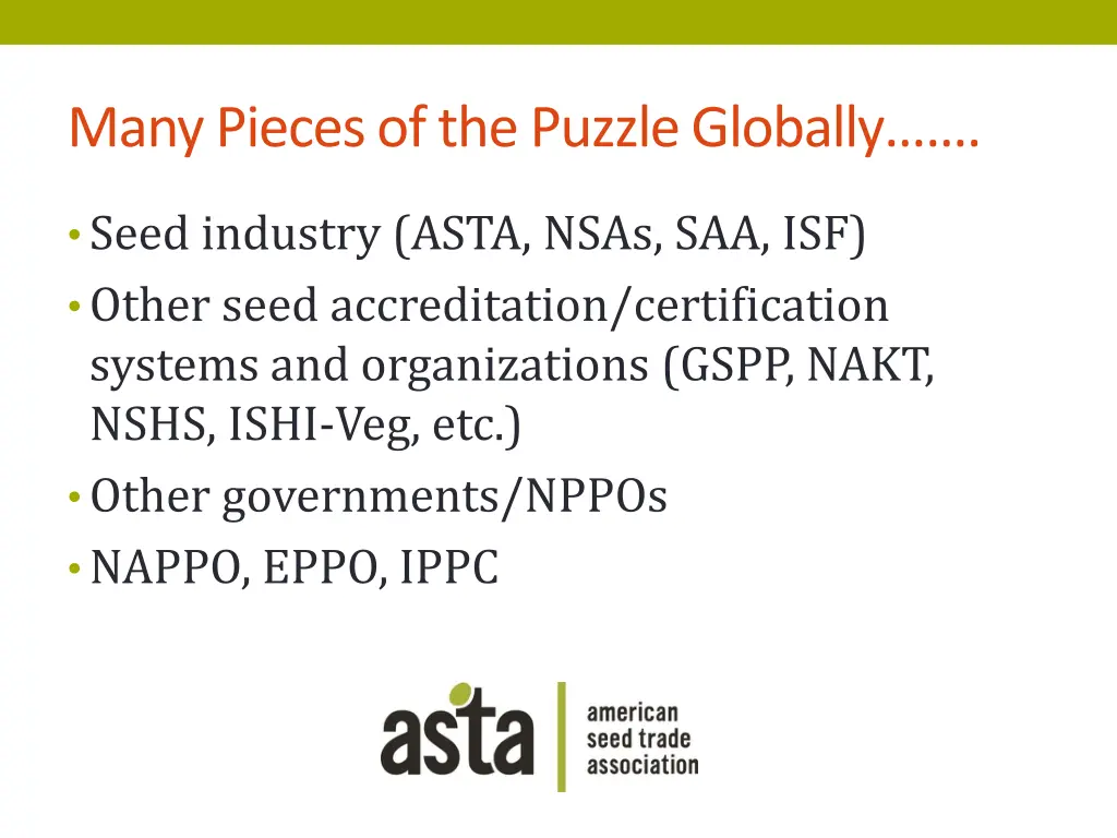 many pieces of the puzzle globally