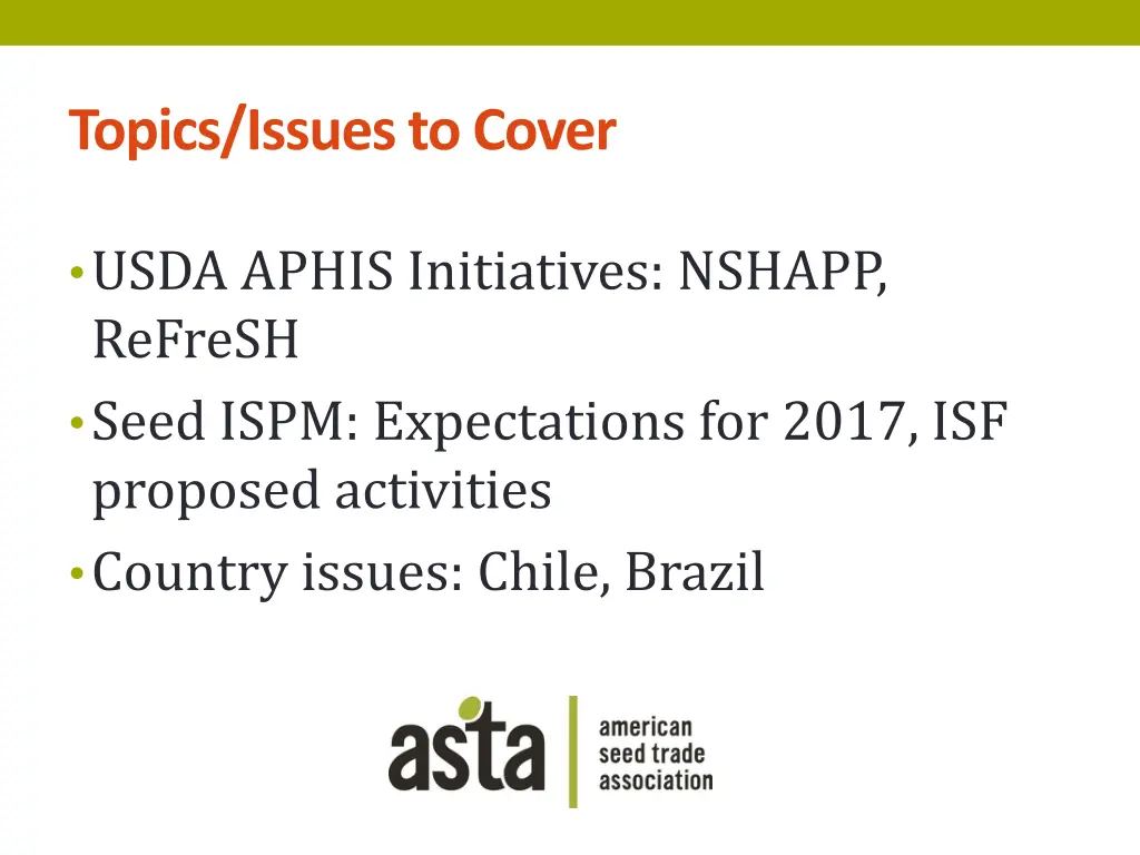 topics issues to cover