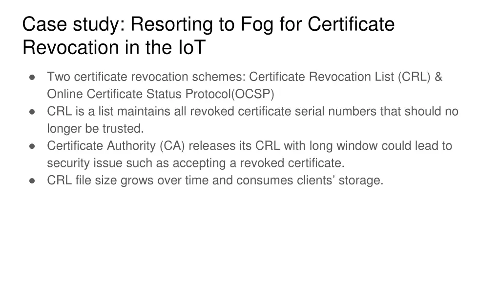 case study resorting to fog for certificate