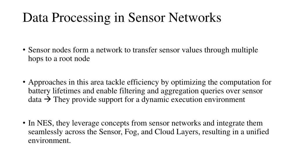 data processing in sensor networks