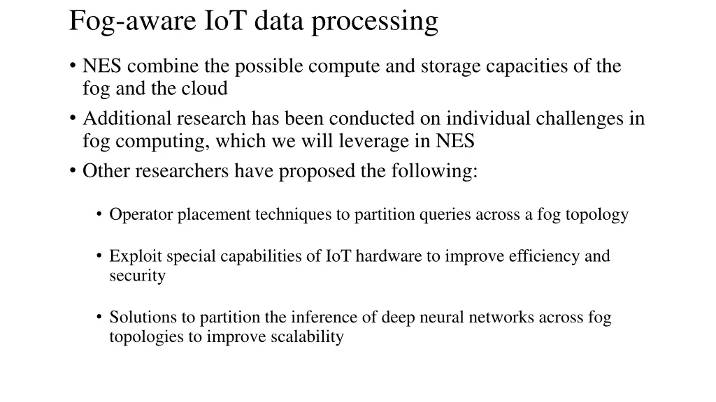 fog aware iot data processing