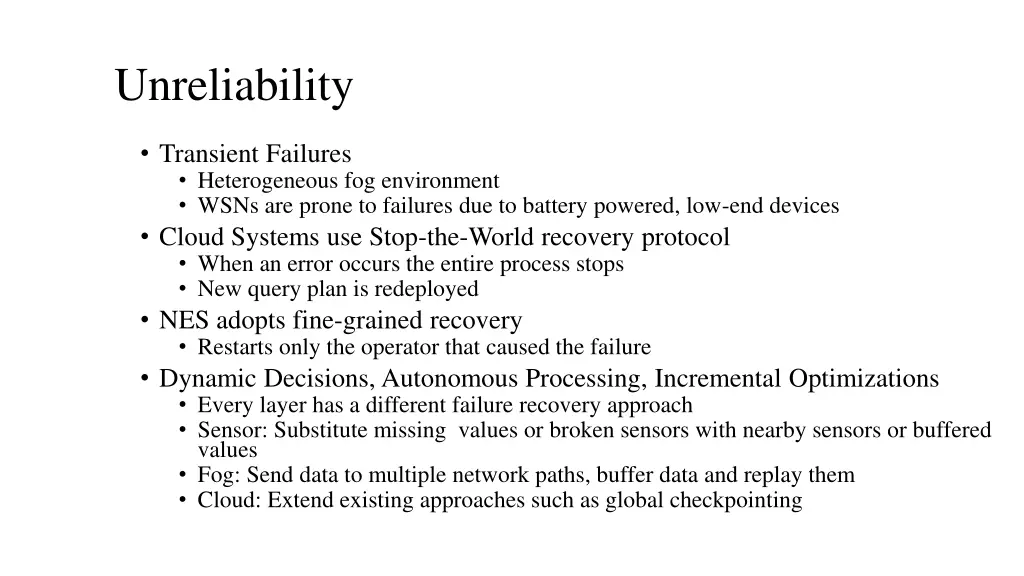 unreliability