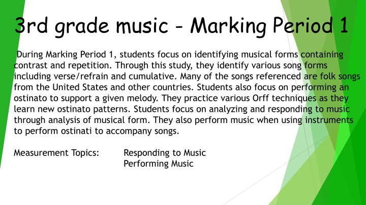3rd grade music marking period 1