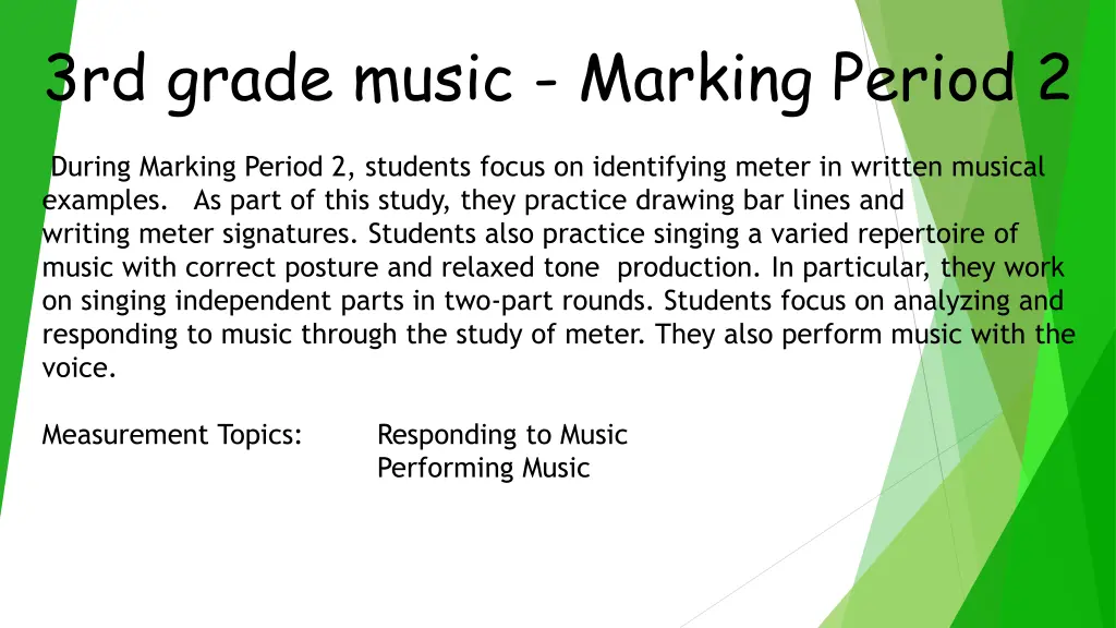 3rd grade music marking period 2