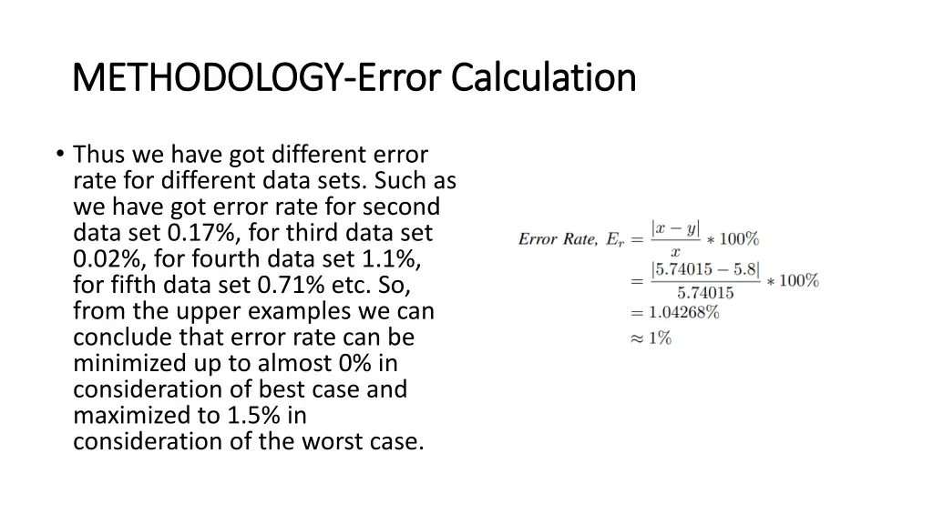 methodology methodology error calculation