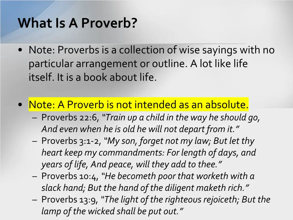 what is a proverb