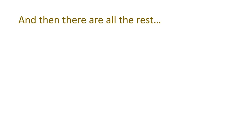 and then there are all the rest