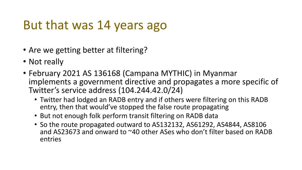 but that was 14 years ago