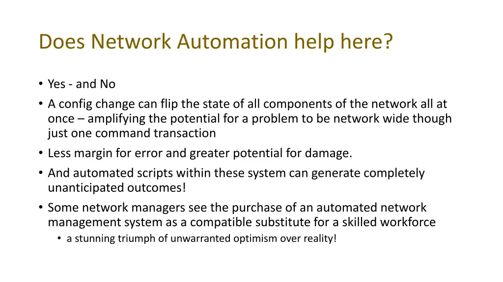does network automation help here