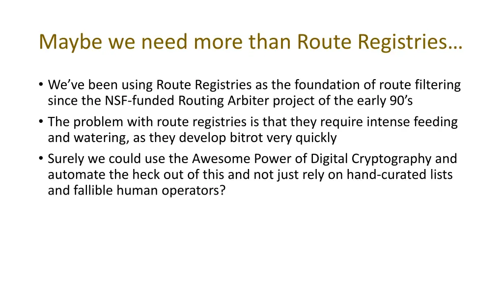maybe we need more than route registries