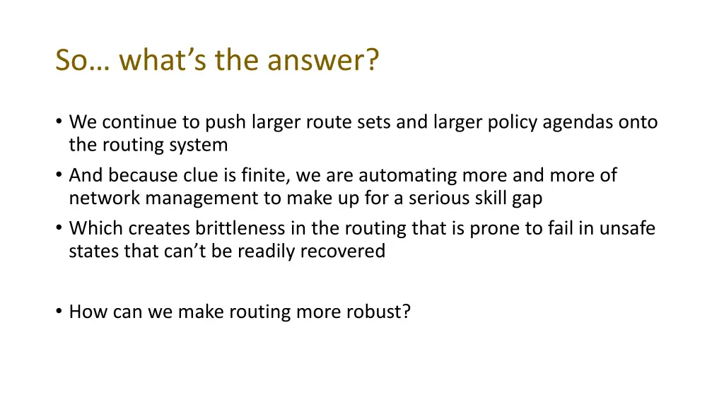 so what s the answer
