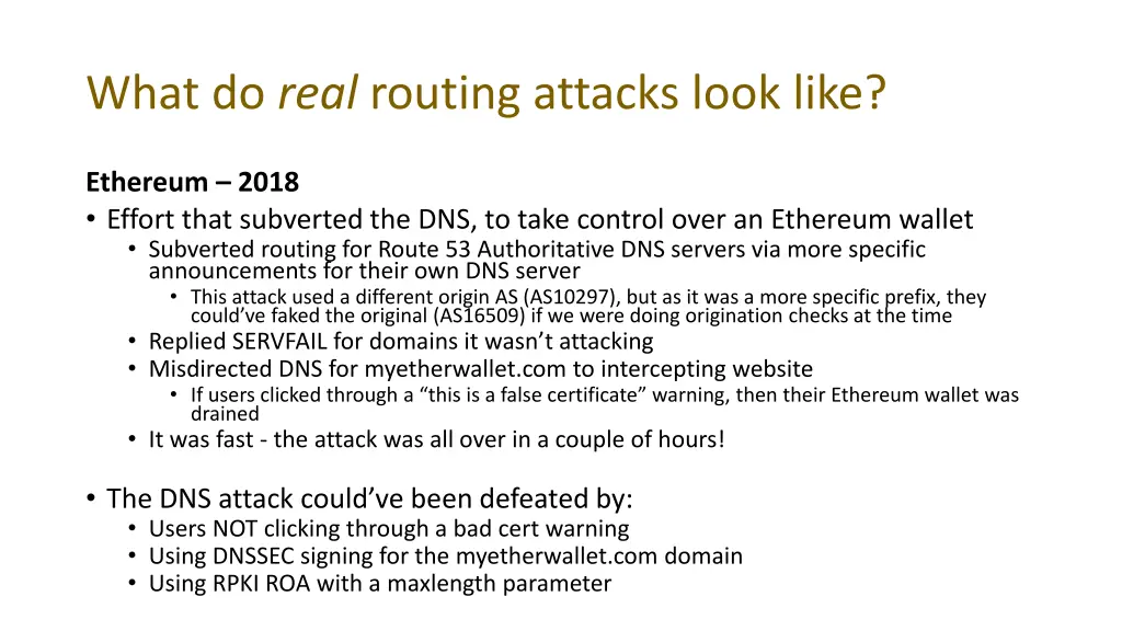 what do real routing attacks look like