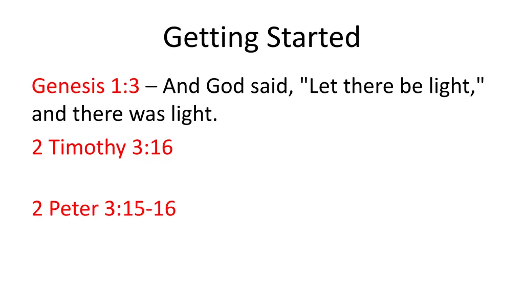 getting started 1