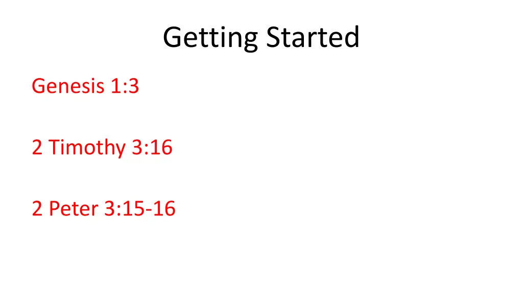 getting started