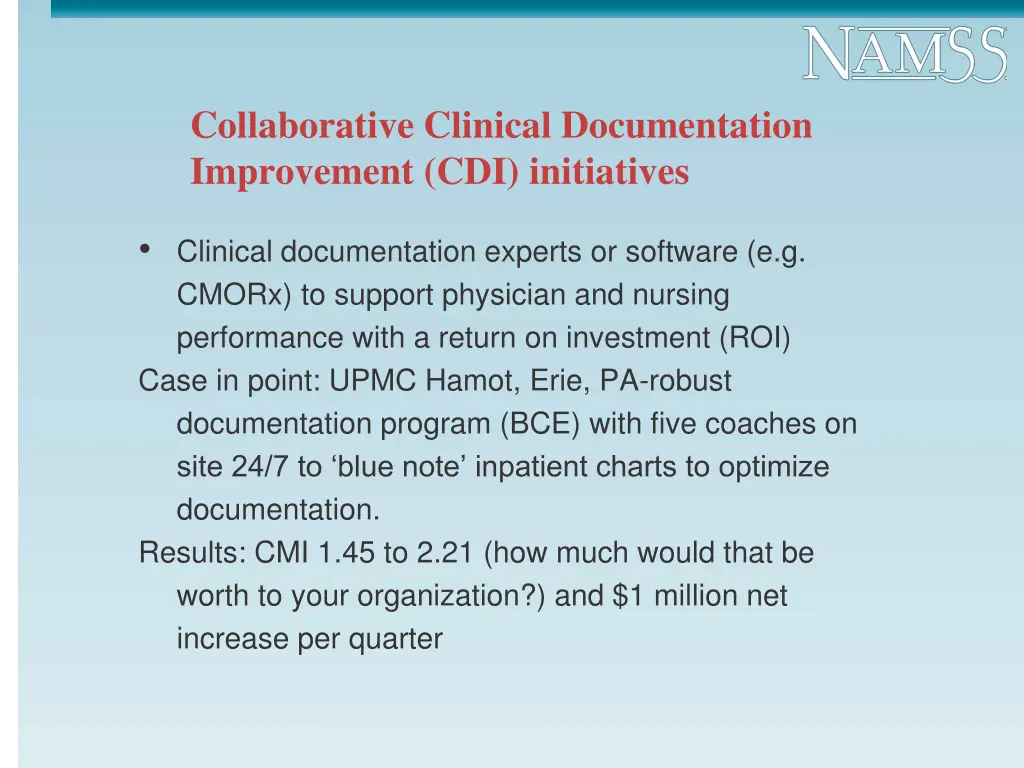 collaborative clinical documentation improvement